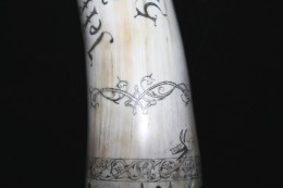 A one sided “cartouche”I felt there needed to be something between the bottom band and the owner’s name so I made this one sided “cartouche” in keeping with the vine motif below to set off the lettering from the drawing.