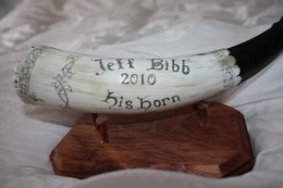 The Bibb Horn on a stand