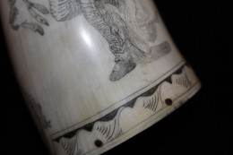 Foot Detail Band at BaseI used a classic engraving border for the band around the base. Just above it you see the dancers’ leg and foot. Notice the detail in the foot. You can see the wear in his moccasin.