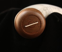 The Hallo Bay HornThe end plug features a dished-out turning and a silver staple.
