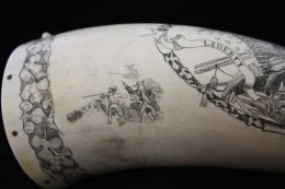 Bottom Border and Illustration Bottom Border and IllustrationAround the bottom of the horn I did a border which echoes the motif of the frame around the eagle.