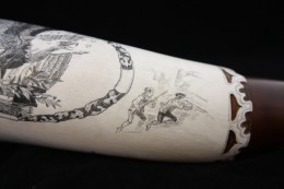 Engrailing and Minutemen Engrailing and MinutemenThis is another look at the illustration on the right side as well as the engrailing at the throat of the horn